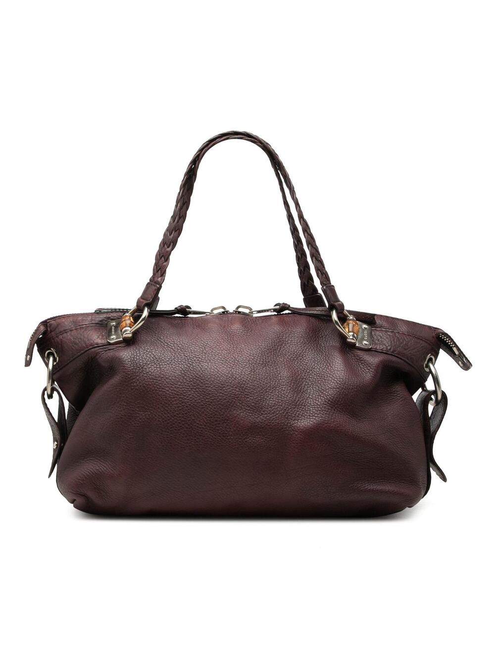 Gucci Medium Leather Bamboo Bar Tote #351336G63B